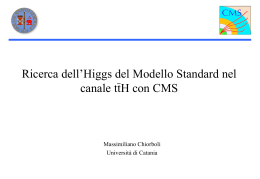 Ricerca dell`Higgs del Modello Standard nel canale
