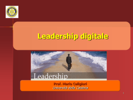 La leadership digitale - Scienze dell`Educazione