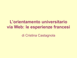 L`orientamento universitario via web: le esperienze francesi