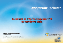 Le novit&agrave; di Internet Explorer 7.0 in Windows Vista