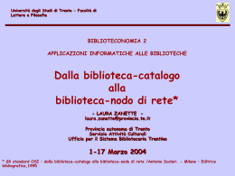 Lezione 1 - Lettere e Filosofia - Universit&agrave; degli Studi di Trento