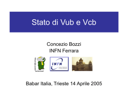 Stato di Vub e Vcb - INFN Sezione di Ferrara