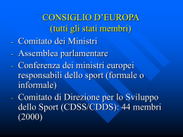 LO SPORT E L`UNIONE EUROPEA