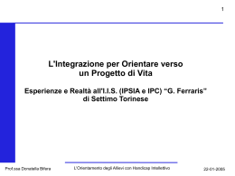 L`Integrazione per orientare verso un progetto di