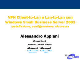 VPN Client-to-Lan e Lan-to-Lan con Windows Small