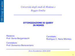 Presentation - DBGroup - Università degli studi di Modena e Reggio