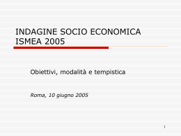 INDAGINE SOCIO ECONOMICA ISMEA 2005