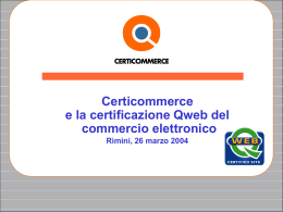 Certicommerce e la certificazione Qweb del - TrevisoSystem