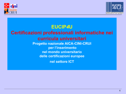 Presentazione Progetto EUCIP4U - Laboratorio di Economia e