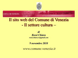 Il sito web del Comune di Venezia