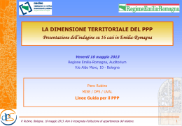 Il PPP - ER Territorio - Regione Emilia Romagna