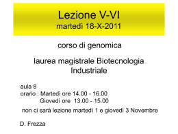 Lez5-6_genomica_18-X-11 - Università degli Studi di Roma Tor