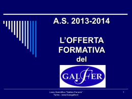offerta formativa galfer 2013-2014 - Siti web cooperativi per le scuole