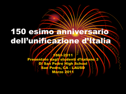 150 esimo anniversario dell`unificazione d`Italia