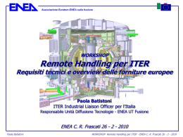 Introduzione al Workshop - forum industriale per iter