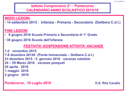 calendario a.s. 2015-16 - Istituto Comprensivo 2 – Pontecorvo