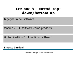 Metodi top-down/bottom-up - Università degli Studi di Milano