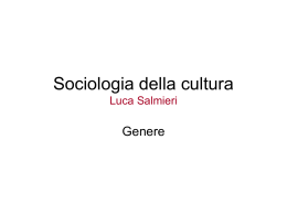 16_ genere - Università di Roma Sapienza: Facoltà di Sociologia