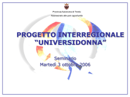 progetto interregionale - Pari opportunit&agrave;