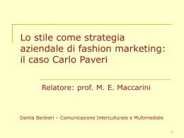 Lo stile come strategia aziendale di fashion marketing: il caso Carlo