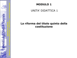 la riforma del titolo quinto della costituzione e le funzioni