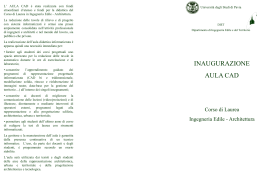 La SV &egrave; invitata all`inaugurazione dell`AULA CAD che si terr&agrave; il