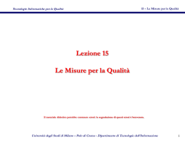 Lezione 19 - Le misu.. - Dipartimento di Informatica