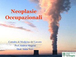 Neoplasie Occupazionali - Medicina del Lavoro