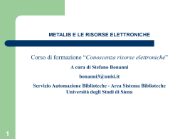 metalib - Unisi - Universit&agrave; degli Studi di Siena