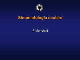 3 Sintomatologia oculare - Corso di Laurea in Infermieristica