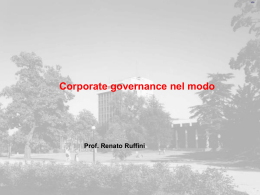 Corporate governance nel modo Prof. Renato Ruffini