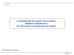 Il Budget Commerciale
