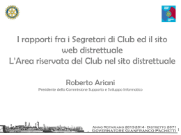 I rapporti fra i Segretari di Club ed il sito web distrettuale