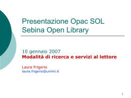 Modalita` di ricerca e servizi al lettore