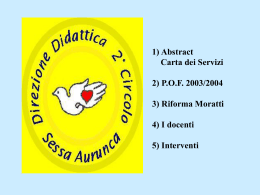 Il Dirigente presenta il Piano dell`Offerta Formativa