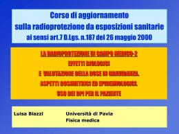 Corso di aggiornamento sulla radioprotezione da esposizioni