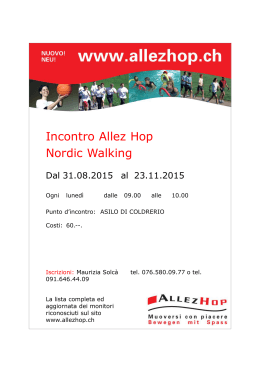 Incontri Allez Hop - Nordic Walking