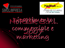 NoRisk Srl 2007 Dipartimento commerciale e marketing