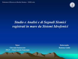 Studio e analisi e di segnali sismici registrati in mare da sistemi