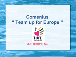 Comenius “ Team up for Europe “ LSC “ DEMOCRITO” Roma