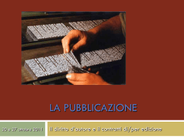 Storia del diritto d`autore - Scuola Superiore di Lingue Moderne per