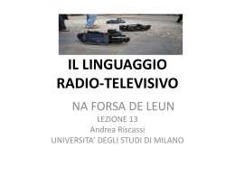 IL LINGUAGGIO TELEVISIVO