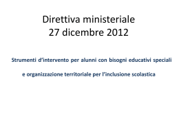 Direttiva ministeriale 27 dicembre 2012
