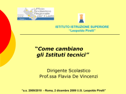 as 2009/2010 - Roma, 2 dicembre 2009 IIS Leopoldo Pirelli