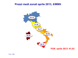 Prezzi medi zonali aprile 2013