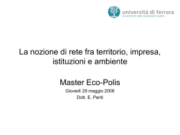 Master Eco Polis 29 maggio 2008 - Università degli Studi di Ferrara