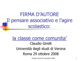 FIRMA D`AUTORE Il pensare associativo e l`agire scolastico: la