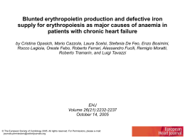 Blunted erythropoietin production and defective iron supply for