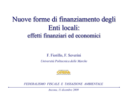 Nuove forme di finanziamento degli Enti Locali