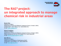 un integrated approach to manage chemical risk in industrial areas